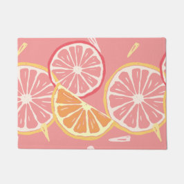 Felpudo Modelo tropical del pomelo rosado y del limón de