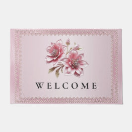 Felpudo Modern Pink Flowers Doormat