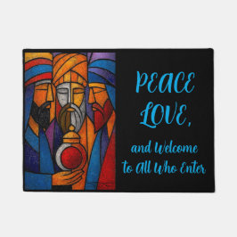 Felpudo Modern Stained Glass Three Wise Men