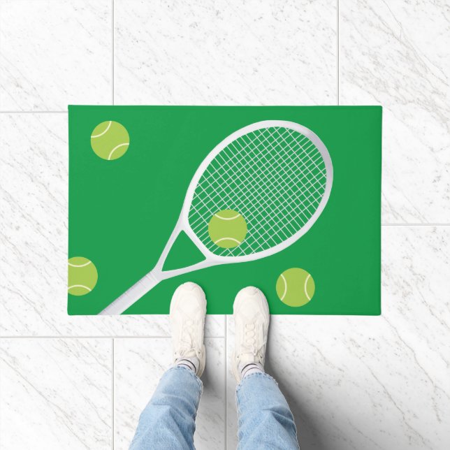 Felpudo Moderna bola verde de raqueta de tenis (Interior)