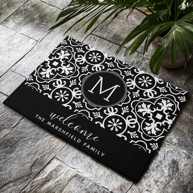Felpudo Moderna familia de patrones de casas de campo bien (Custom Welcome Mat)