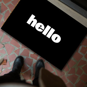 Felpudo Moderna HELLO Fun Simple Tipografía Minimalista