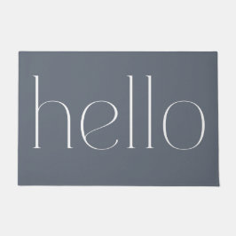 Felpudo Moderna Mano Gris Azul Guiada Hola Bienvenida