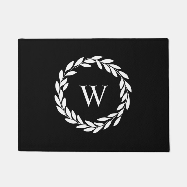 Felpudo Moderna Moda estilo casa de campo monogramada (Anverso)