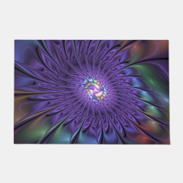 Felpudo Moderna y colorida moda Resumen Flor Fractal