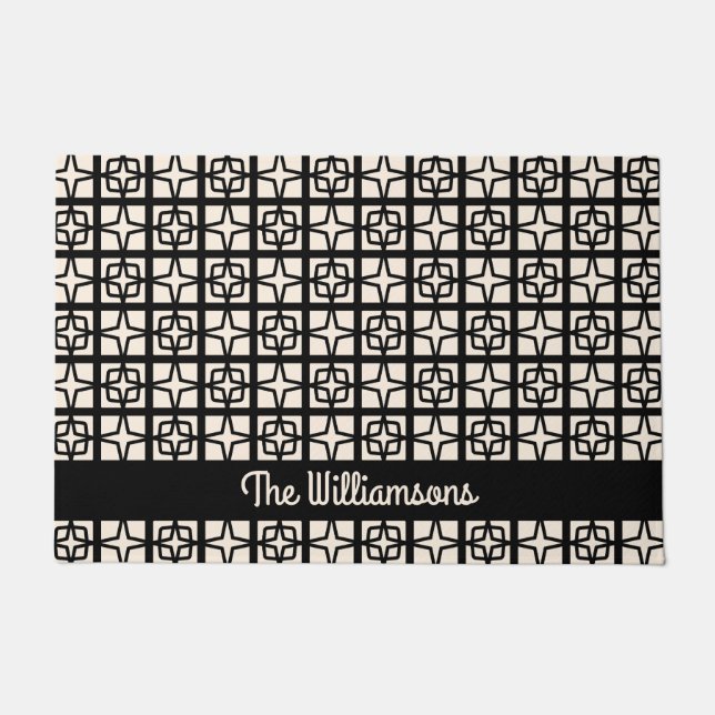 Felpudo Moderno Atómico de Mediados del Siglo de 1950 Retr (Anverso)