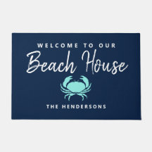 Moderno Beach House Nautical Blue Crab Name