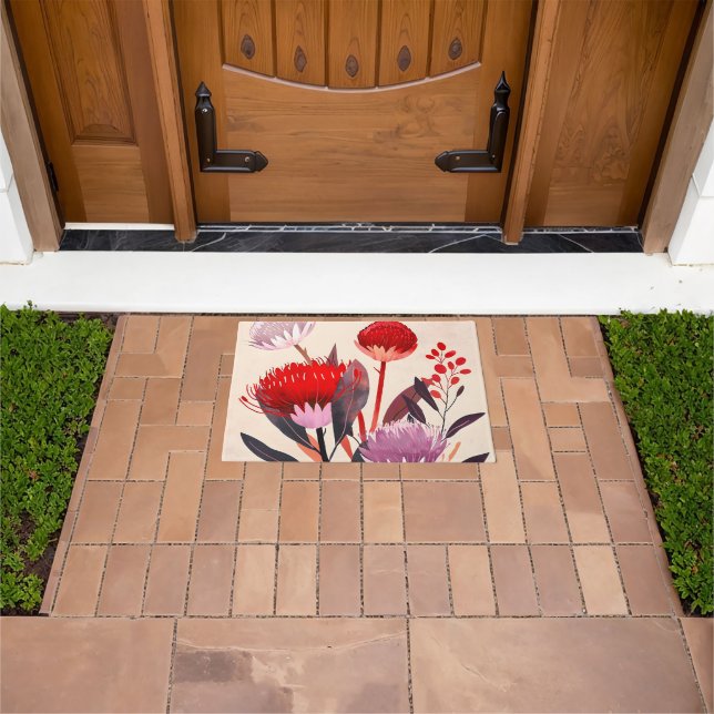 Felpudo Moderno boho floral botánico minimalista (Exterior)