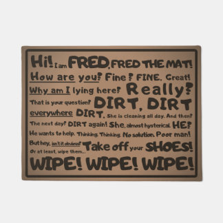 Felpudo Moderno, claro, humorístico - Fred el Mat, de moda