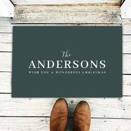 Felpudo Moderno Minimal Elegante | Nombre verde del bosque