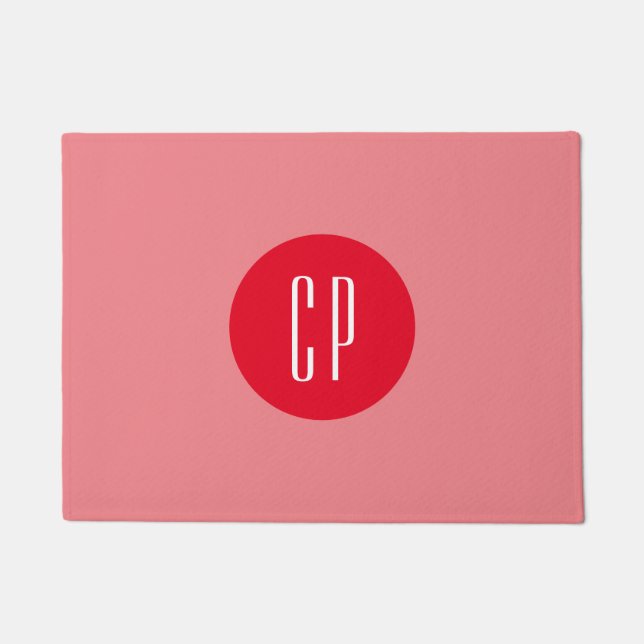 Felpudo Moderno Monograma Profesional Simple Iniciales Sim (Anverso)