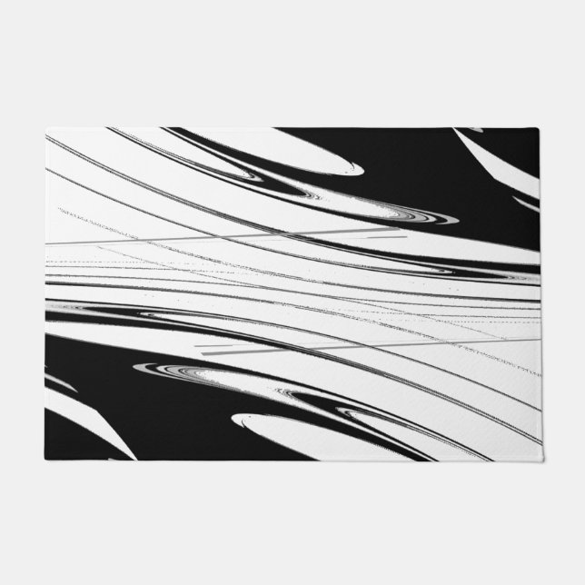 Felpudo Moderno negro y blanco (Anverso)