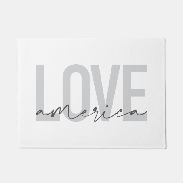 Felpudo Moderno, simple, moda, diseño fresco de Love Ameri (Anverso)