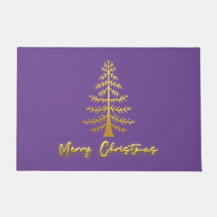Felpudo Moderno y lujoso glam metálico Navidad moderno púr