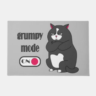 Felpudo Modo gruñón en gato gordo gracioso