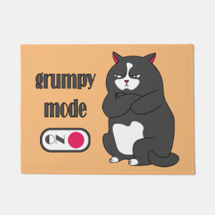 Felpudo Modo gruñón en gato gordo gracioso