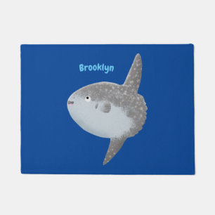 Felpudo Mola mola de pez luna oceánica lindo personalizado