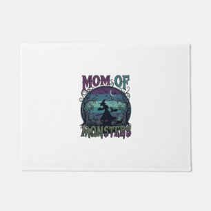 Felpudo Mom Monsters Halloween Bruja Luna Calabazas Cement