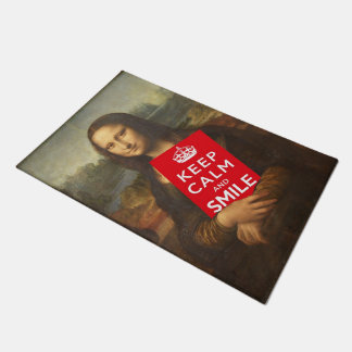 Felpudo Mona Lisa Dice Que Mantengan La Calma Y Sonrían