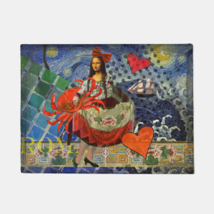 Felpudo Mona Lisa Diversión Zodíaco Caprichoso