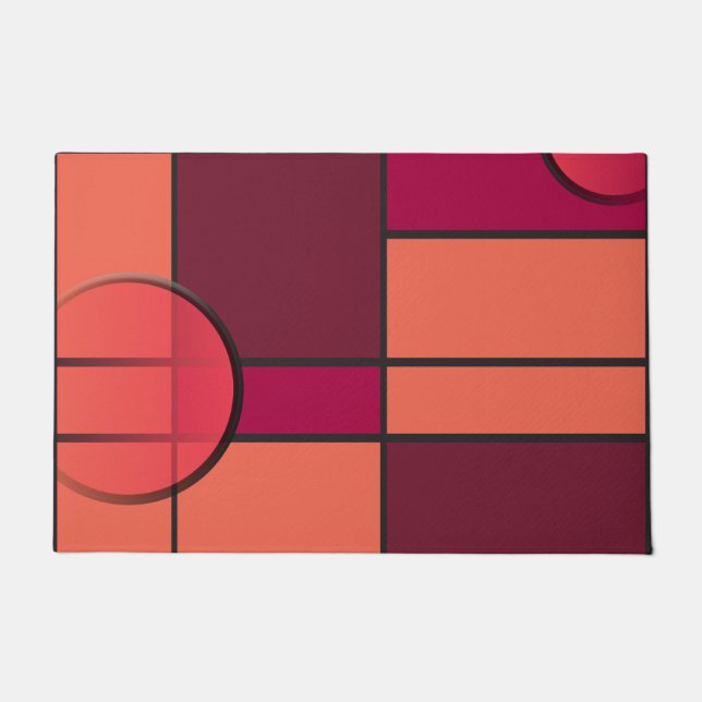 Felpudo Mondrian y rojo (Anverso)