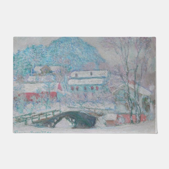 Felpudo Monet - Noruega, aldea Sandviken en la nieve (Anverso)