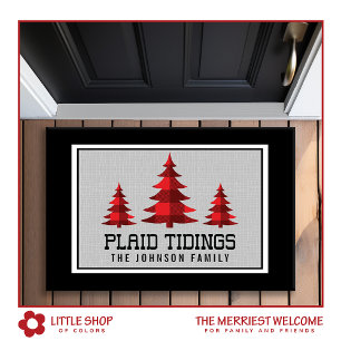 Felpudo Monograma de búfalos rústicos revisan árboles de N