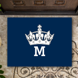 Felpudo Monograma de Corona Blanca Personalizado