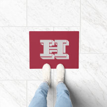 Monograma de estilo de letra universitaria en rojo