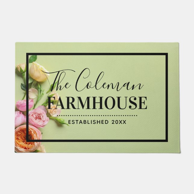 Felpudo Monograma de la familia de agricultores florales d (Anverso)