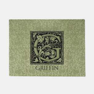 Felpudo Monograma de la letra de G primer de la letra