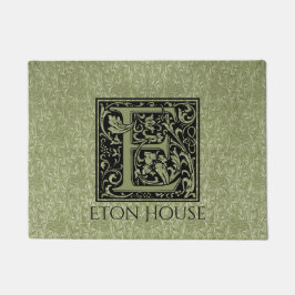 Felpudo Monograma de la letra de la letra E primera