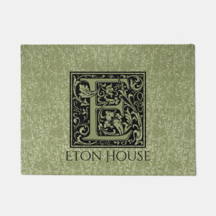 Felpudo Monograma de la letra de la letra E primera