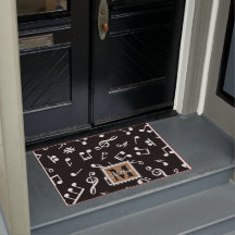 Monograma de música Black and White Music Note