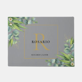 Felpudo Monograma de oro gris Nimbus personalizado