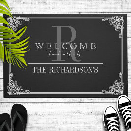 Felpudo Monograma de Personalizado de cuadro brillante en