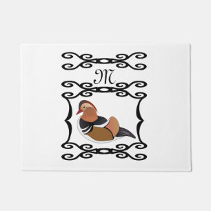 Felpudo Monograma del Personalizado Adorable del Pato Mand