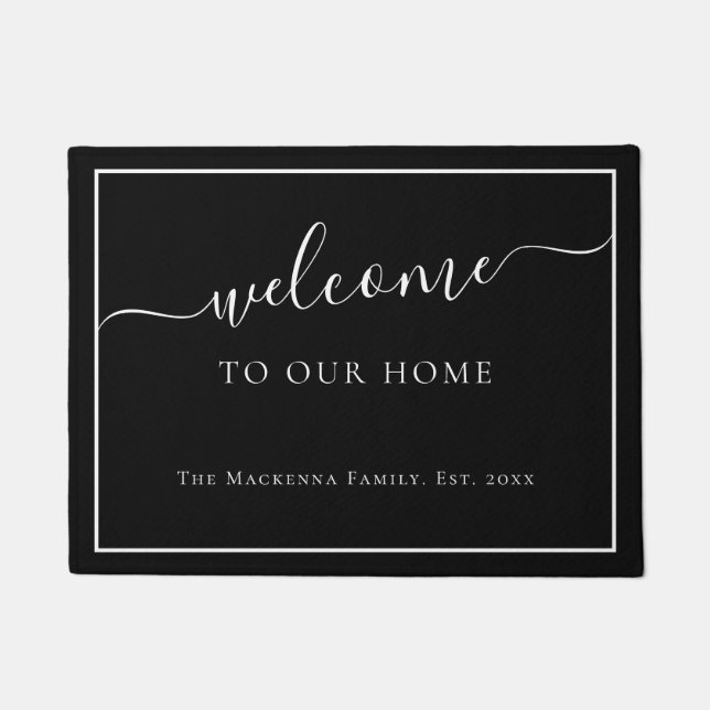 Felpudo Monograma del Personalizado de nombre familiar per (Anverso)