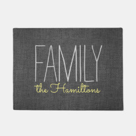 Felpudo Monograma elegante rústico de la familia EN