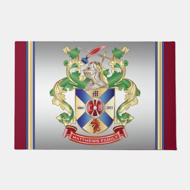 Felpudo Monograma escudo Knight Escudo Dragón (Anverso)