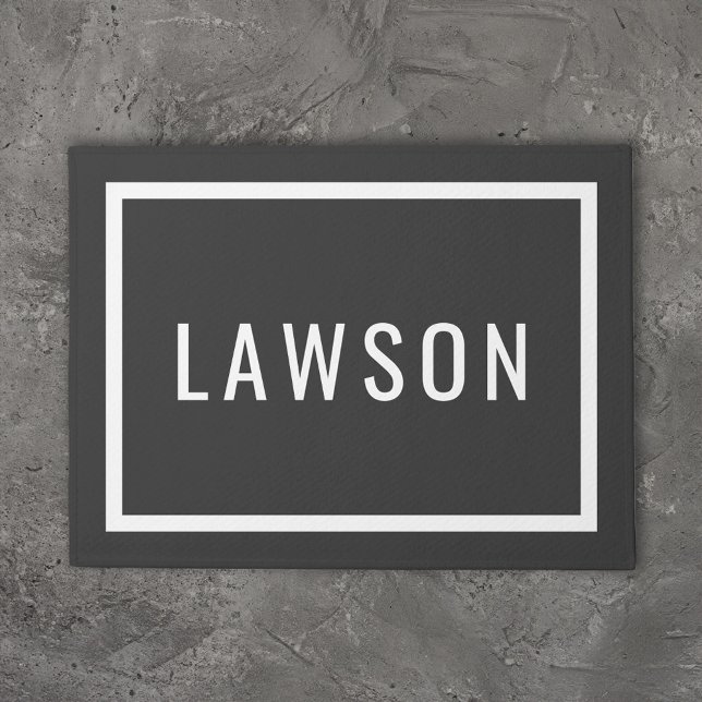 Felpudo Monograma familiar moderno | Colores editables (Subido por el creador)