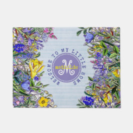 Felpudo Monograma Flores silvestres Flores victorianas vin