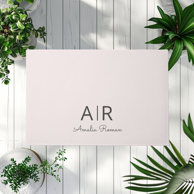 Felpudo Monograma mínimo inicial y nombre Pastel rosa (Subido por el creador)