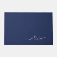 Monograma moderno azul y blanco de la Marina