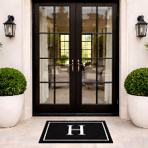 Monograma Moderno Elegante Negro