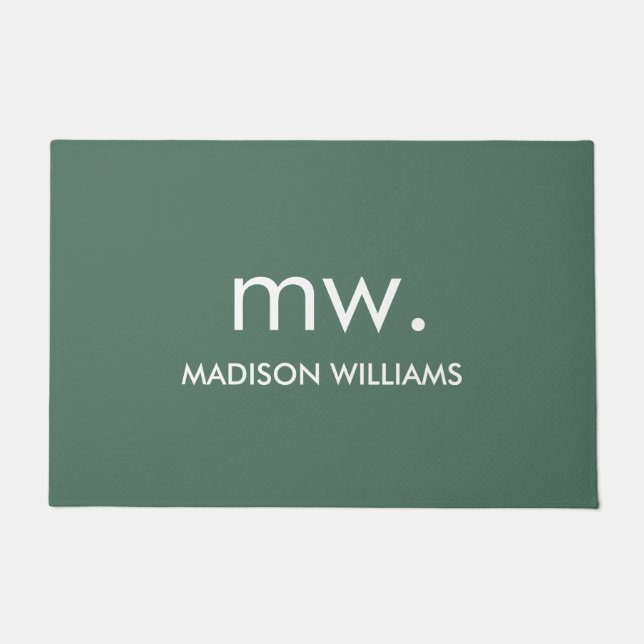 Felpudo Monograma Pastel Elegante Minimalista moderno (Anverso)