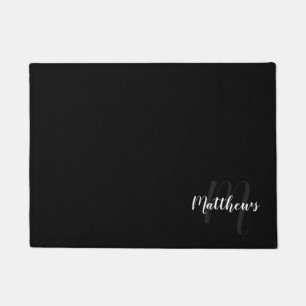 Felpudo Monograma personalizado de guión moderno y nombre