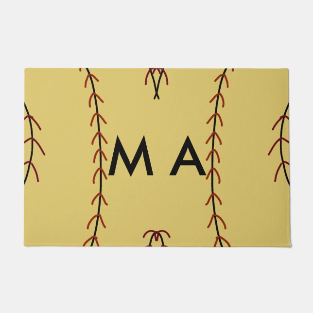 Felpudo Monograma simple añada su letra de nombre man mini (Anverso)