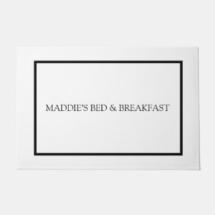 Felpudo Monograma simple Minimalista blanco y negro