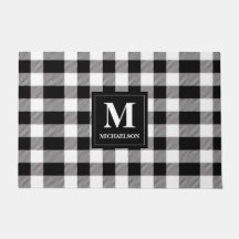 Monograma Tapado de búfalo blanco y negro